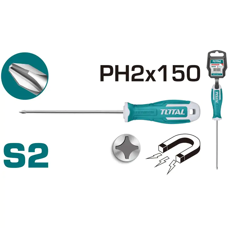 Total THT26PH2150 Destornillador Phillips PH2 x 150 mm S2