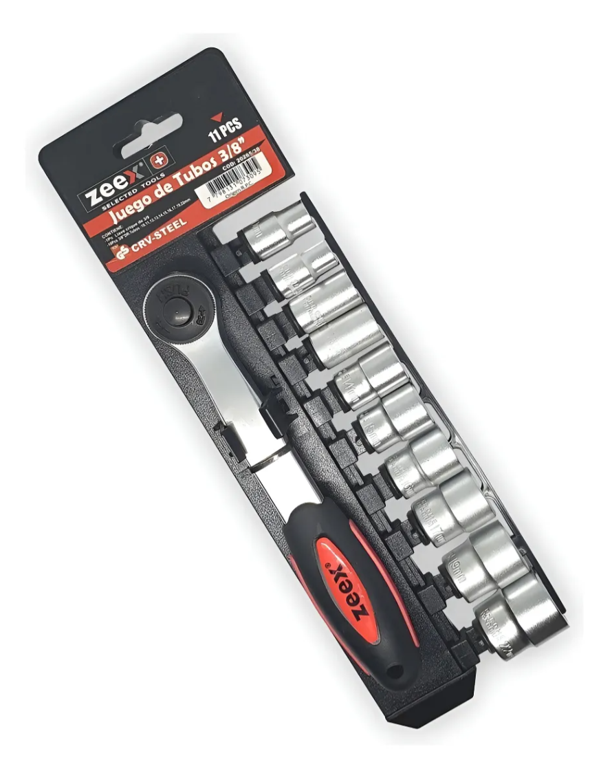 Juego de tubos Zeex 20265/38 3/8 11 piezas CRV-Steel